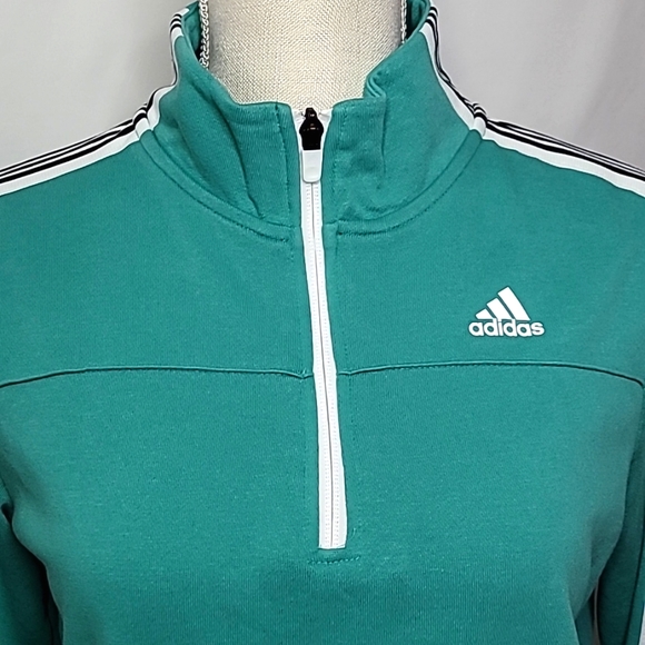 ADIDAS ▪︎ HALF-ZIP GREEN LONG SLEEVE SWEATSHIRT ▪︎ SIZE XS - Picture 6 of 9